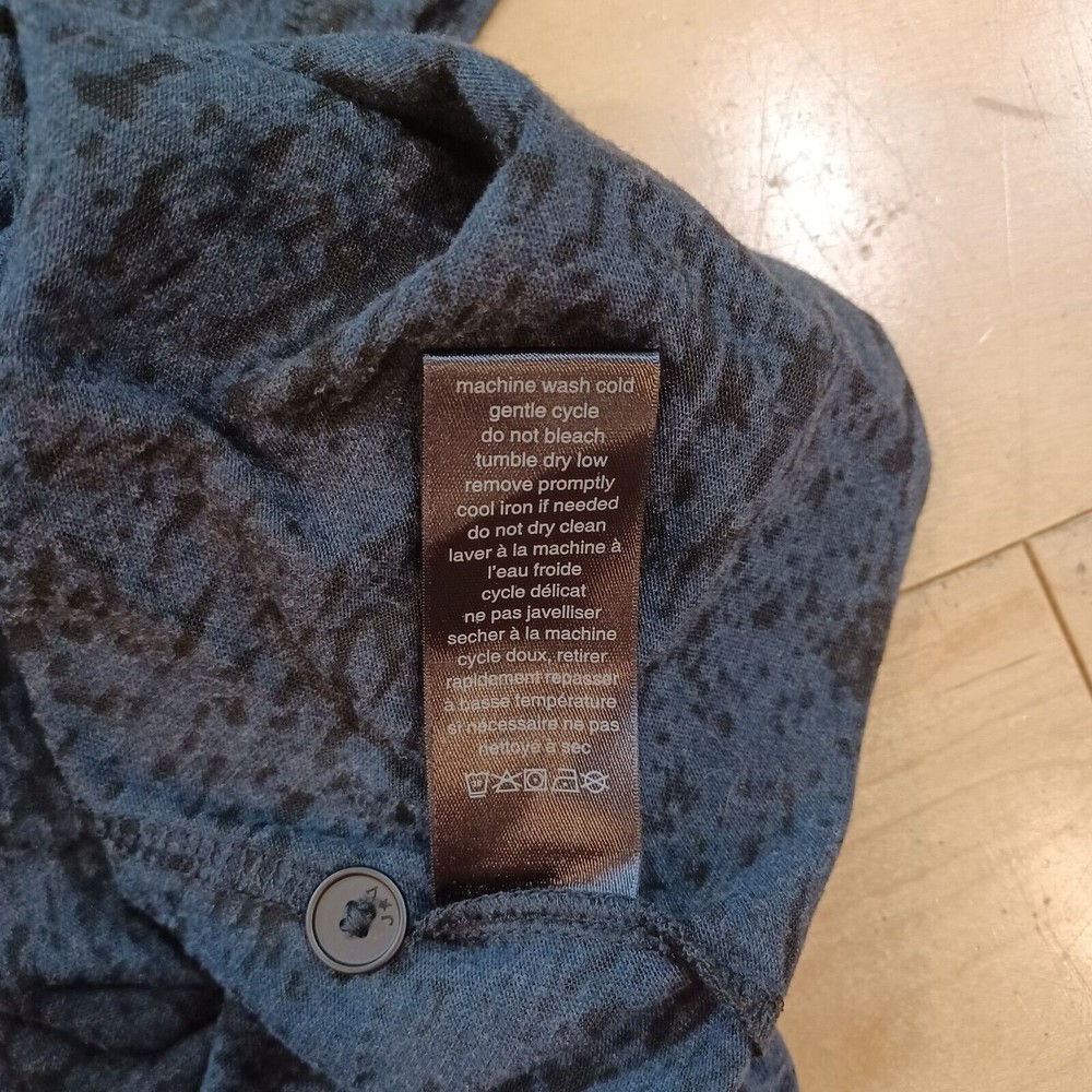 John Varvatos Men’s Burnout Black Short Sleeve Golf Polo Shirt Peace Sign XL - Picture 7 of 7